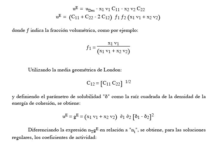 Fragmento del modelo de energía de cohesión
